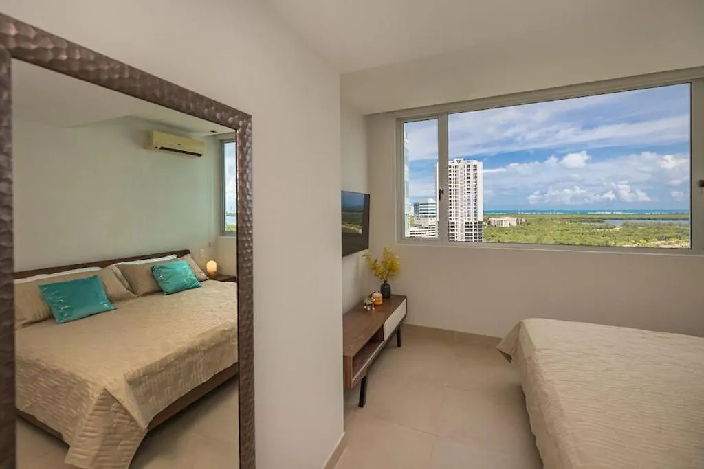 *New* Ocean & Lagoon View Apartment Next To Plaza Las Americas! Cancun